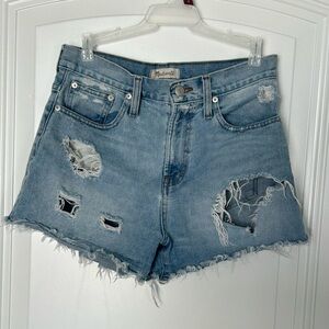 Madewell The Perfect Jean Short Distressed Ripped High Rise Cut Off Frayed